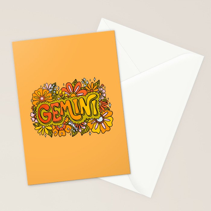 Gemini Flowers Stationery Card Gallery Image 2
