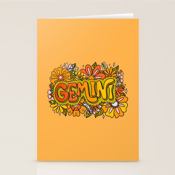 Gemini Flowers Stationery Card Gallery Image 2
