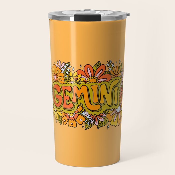 Gemini Flowers Travel Mug Gallery Image 1