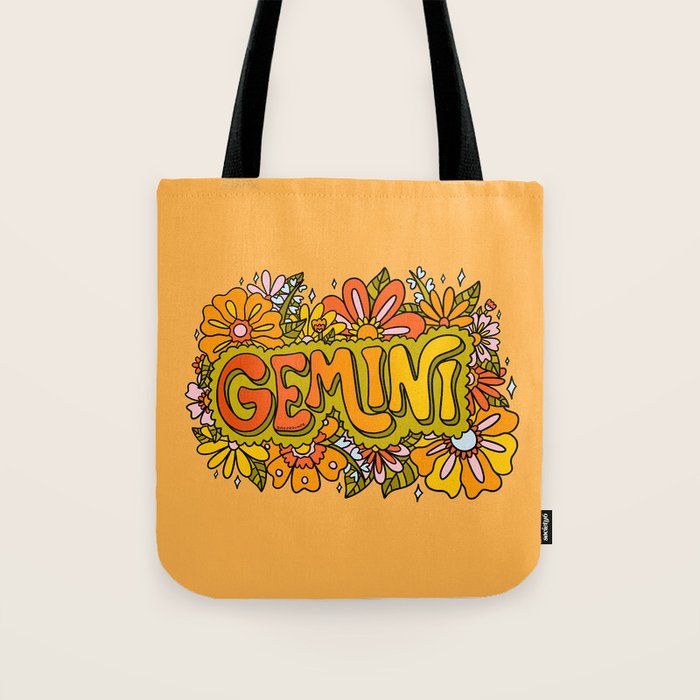 Gemini Flowers Tote Bag Gallery Image 1