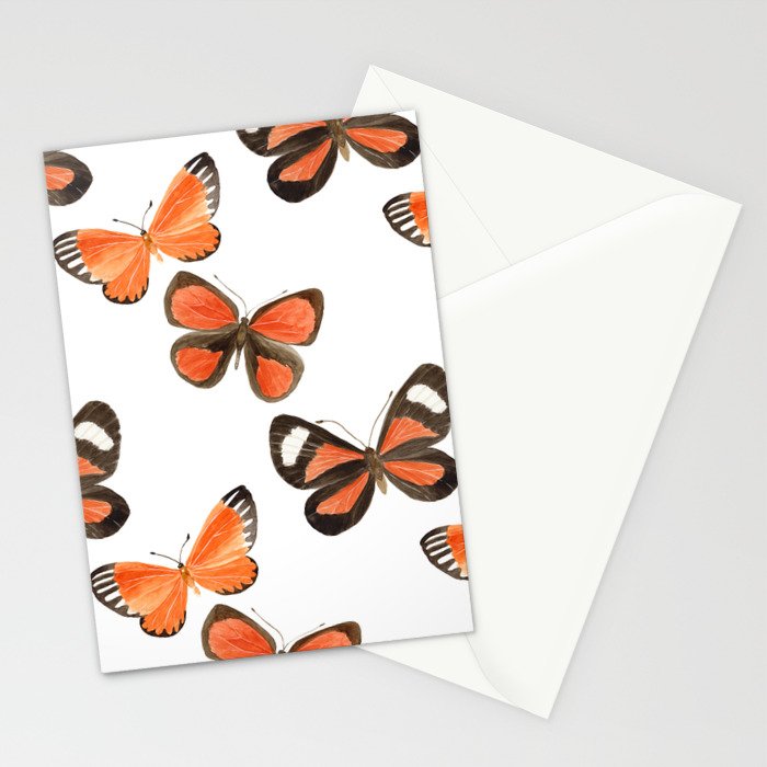 Orange Butterflies Stationery Card Gallery Image 2