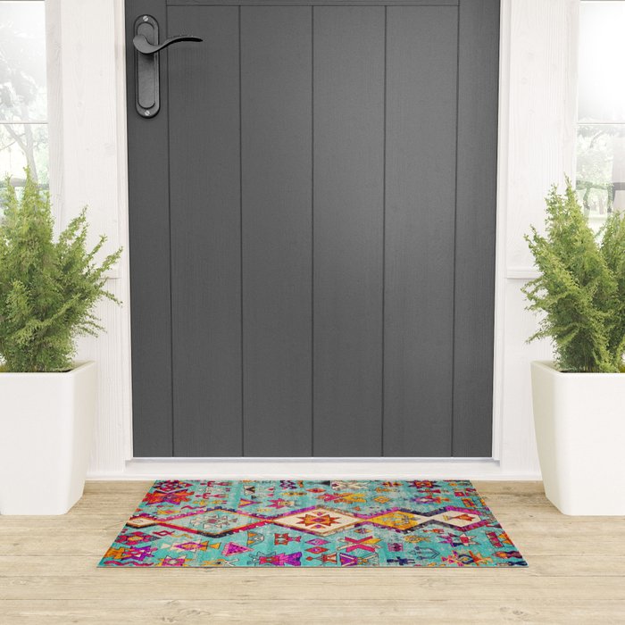 N178 - Antique Oriental Traditional Berber Bohemian Moroccan Style  Welcome Mat Gallery Image 3