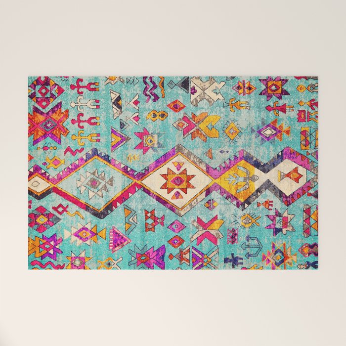 N178 - Antique Oriental Traditional Berber Bohemian Moroccan Style  Welcome Mat Gallery Image 1
