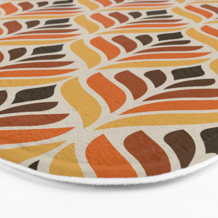 Retro Flower Pattern Bath Mat Gallery Image 3