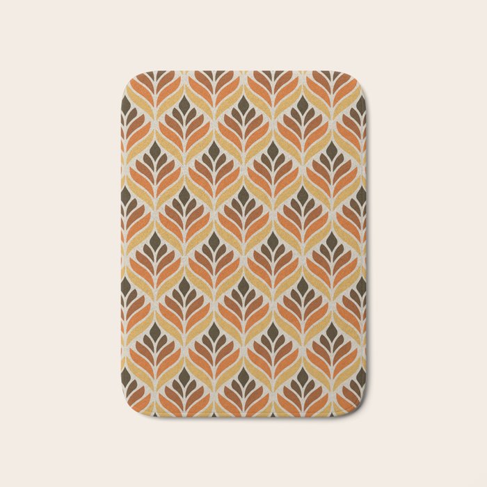 Retro Flower Pattern Bath Mat Gallery Image 1