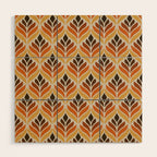 Retro Flower Pattern Wood Wall Art Gallery Image 1