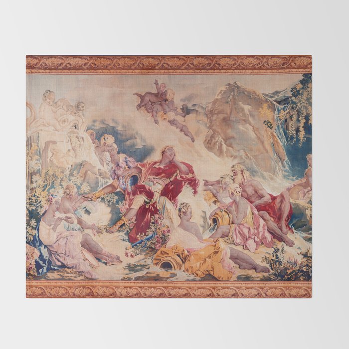 Dream of Rinaldo 18th Century French Tapestry Print Throw Blanket Gallery Image 2