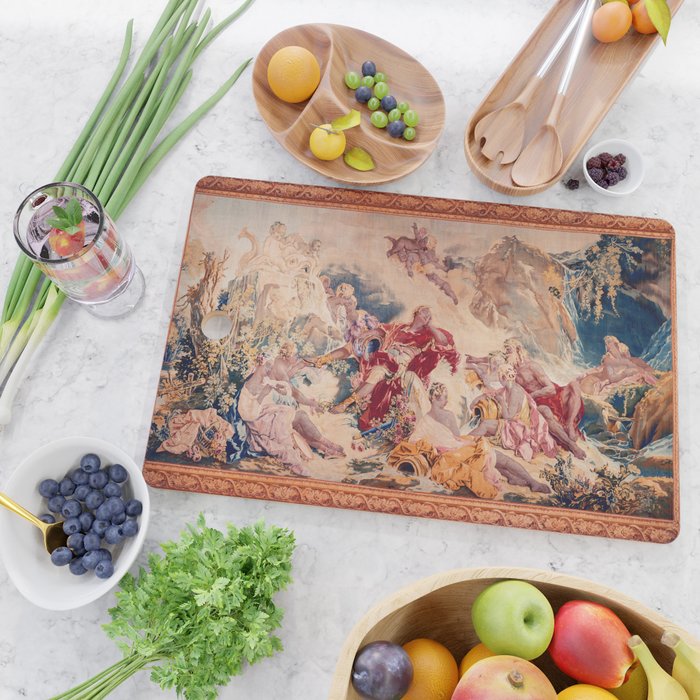 Dream of Rinaldo 18th Century French Tapestry Print Cutting Board Gallery Image 2
