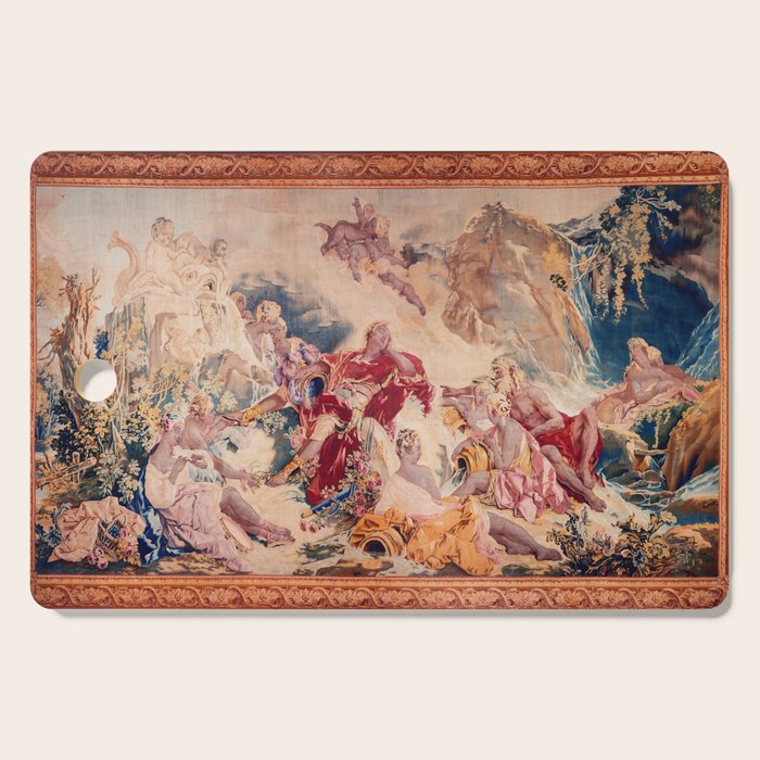 Dream of Rinaldo 18th Century French Tapestry Print Cutting Board Gallery Image 1