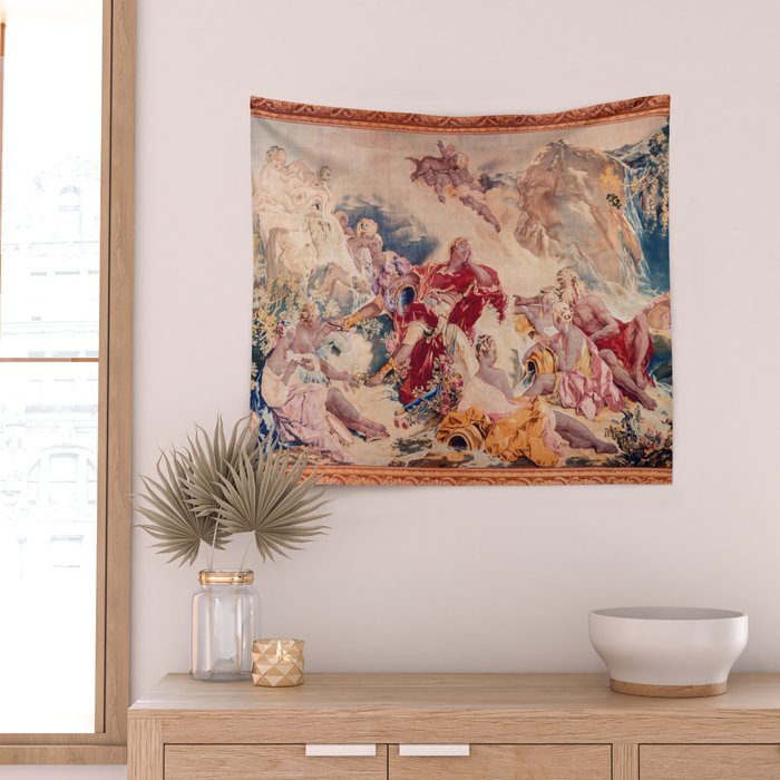 Dream of Rinaldo 18th Century French Tapestry Print Wall Tapestry Gallery Image 2
