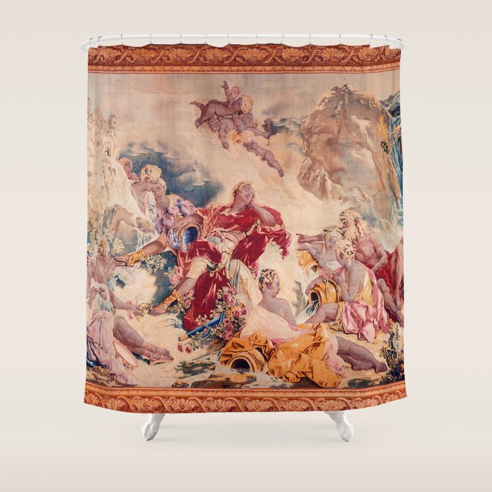 Dream of Rinaldo 18th Century French Tapestry Print Shower Curtain Gallery Image 1