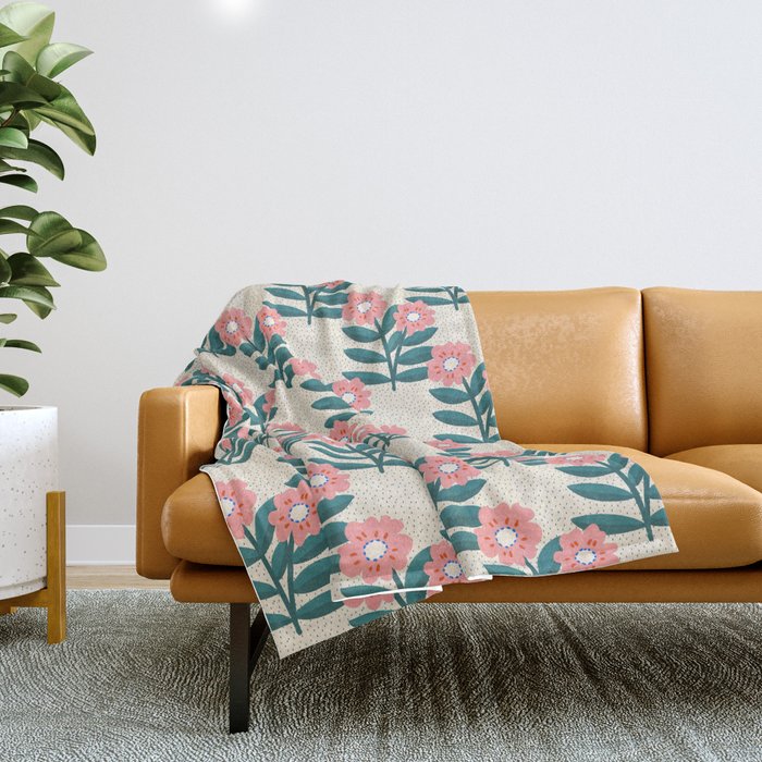 Flower branch  Throw Blanket Gallery Image 1