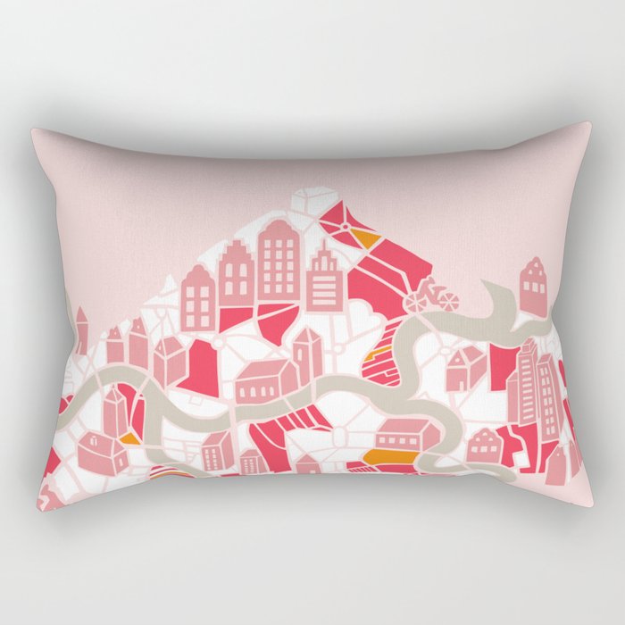 ma ville mon amour; City life collection pearl pink  Rectangular Pillow Gallery Image 2