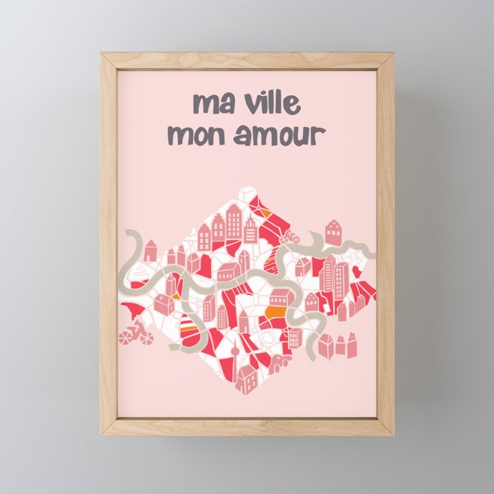 ma ville mon amour; City life collection pearl pink  Mini Art Print Gallery Image 1
