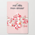 ma ville mon amour; City life collection pearl pink  Cutting Board Gallery Image 1