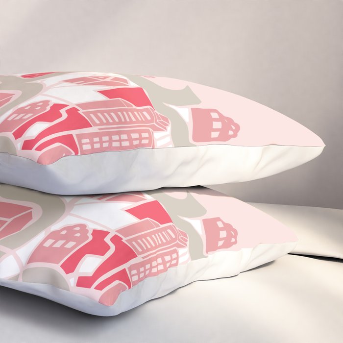 ma ville mon amour; City life collection pearl pink  Pillow Sham Gallery Image 3