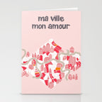 ma ville mon amour; City life collection pearl pink  Stationery Card Gallery Image 2