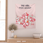 ma ville mon amour; City life collection pearl pink  Wall Tapestry Gallery Image 2