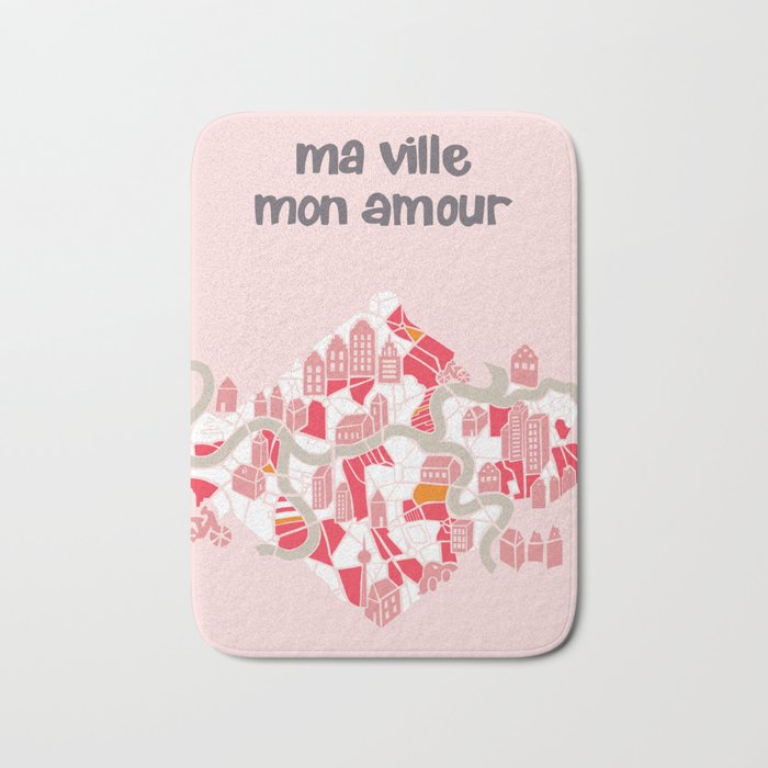ma ville mon amour; City life collection pearl pink  Bath Mat Gallery Image 1
