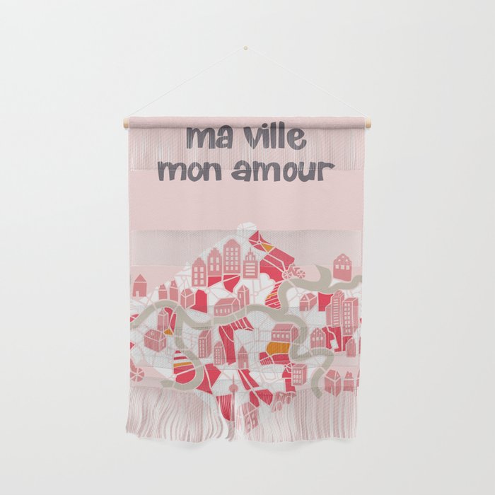 ma ville mon amour; City life collection pearl pink  Wall Hanging Gallery Image 1