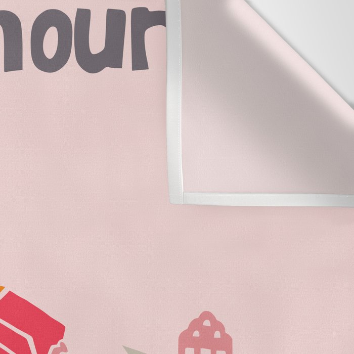 ma ville mon amour; City life collection pearl pink  Wall Tapestry Gallery Image 3