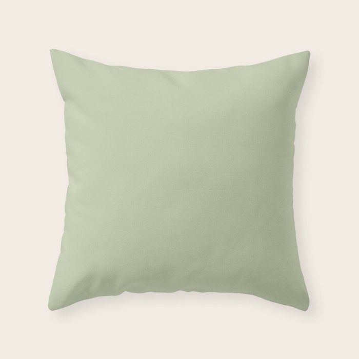 The Light Sage Green Solid Throw Pillow Gallery Image 6