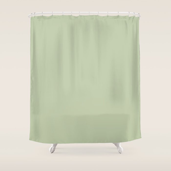 The Light Sage Green Solid Shower Curtain Gallery Image 1