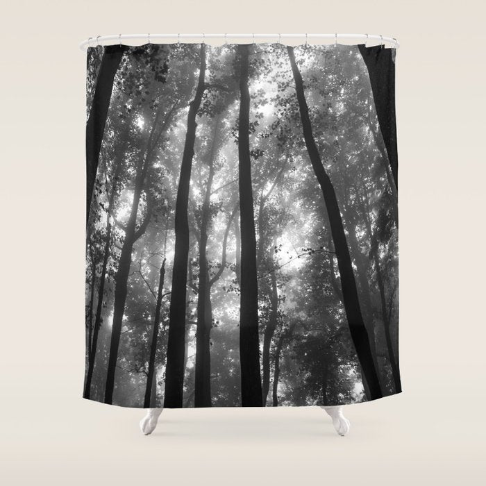Smoky Mountain National Park Foggy Trees Shower Curtain Gallery Image 1