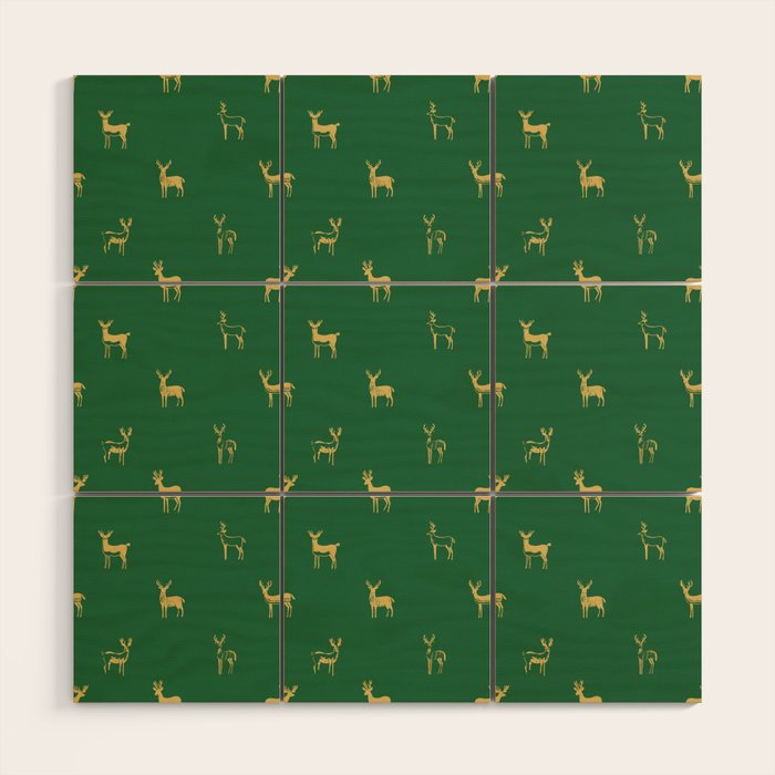 Christmas Reindeer Animal Art Pattern Wood Wall Art