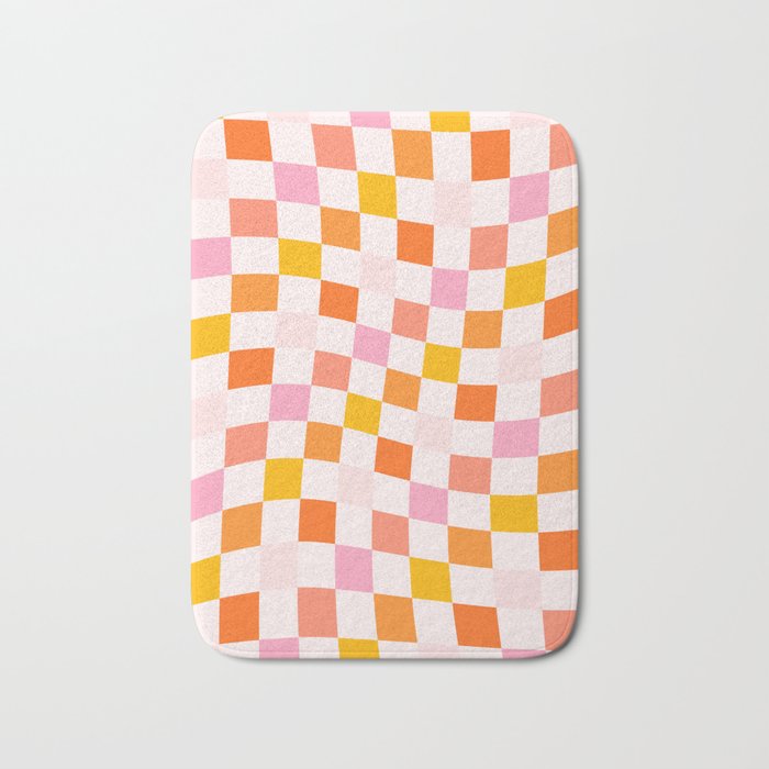 Checkers: PATTERN 04 | The Peach Edition Bath Mat Gallery Image 1