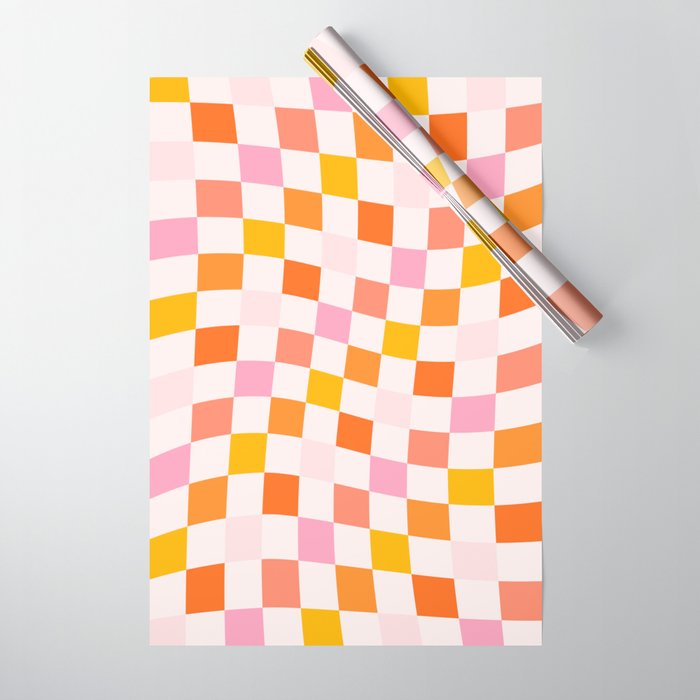 Checkers: PATTERN 04 | The Peach Edition Wrapping Paper Gallery Image 1