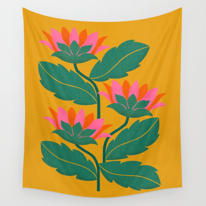 Art Nouveau - Tropical Trio  Wall Tapestry Gallery Image 1