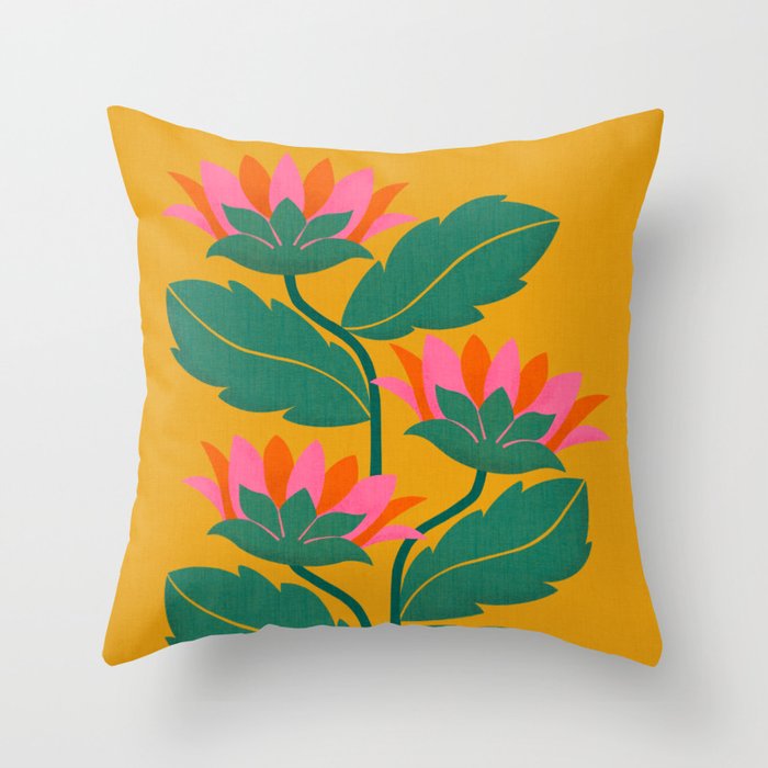 Art Nouveau - Tropical Trio  Throw Pillow Gallery Image 1