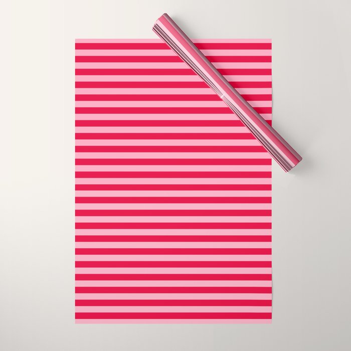 Retro, Beach, Colorful Stripes, Pink and Red Wrapping Paper Gallery Image 1
