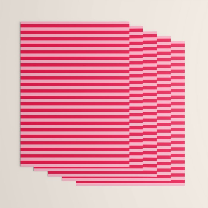 Retro, Beach, Colorful Stripes, Pink and Red Wrapping Paper Gallery Image 3