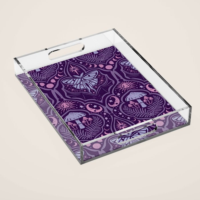 Celestial Forest Damask - Violet Acrylic Tray Gallery Image 1