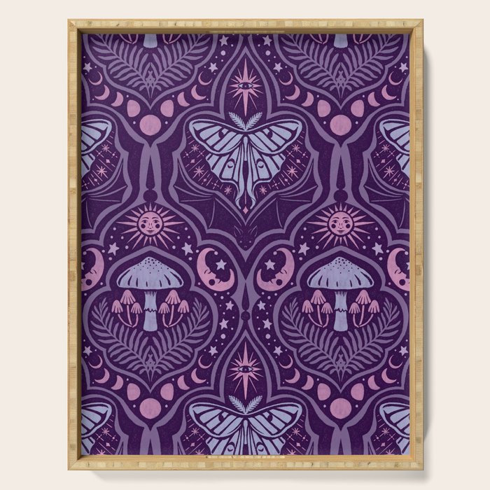 Celestial Forest Damask - Violet Serving Tray Gallery Image 1