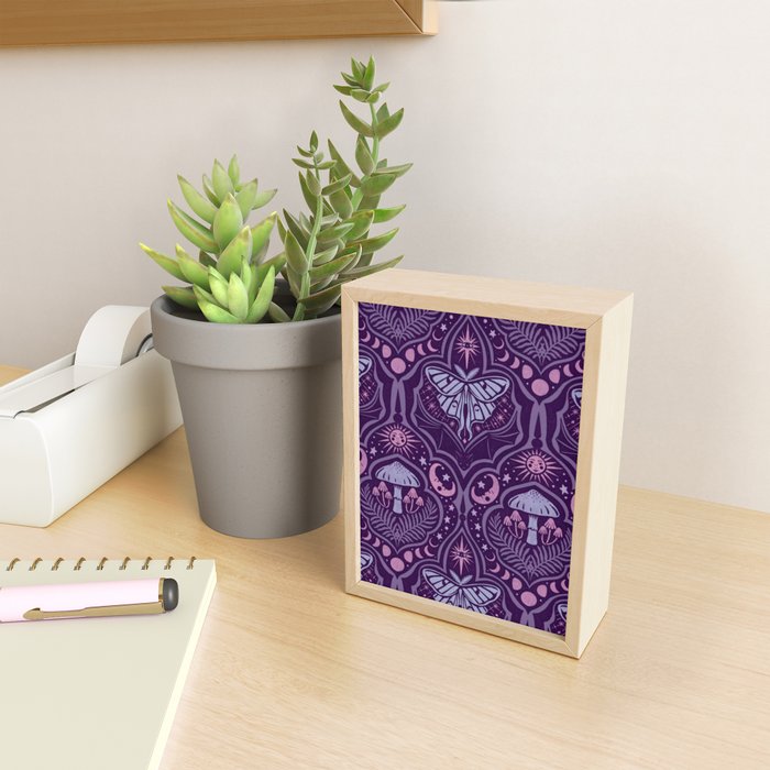 Celestial Forest Damask - Violet Mini Art Print Gallery Image 2