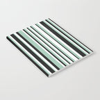 Classic Stripes XII - Mint, Black and White Notebook Gallery Image 2