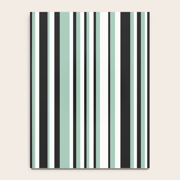 Classic Stripes XII - Mint, Black and White Notebook Gallery Image 4