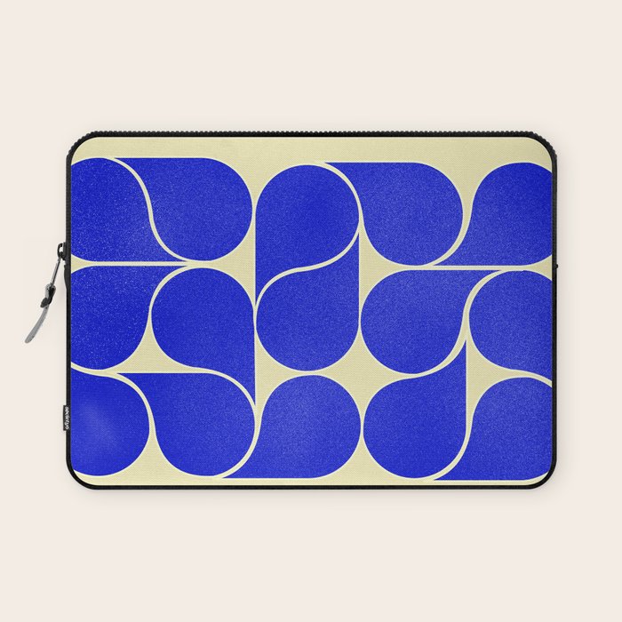 Blue mid-century shapes no8 Laptop Sleeve Gallery Image 1