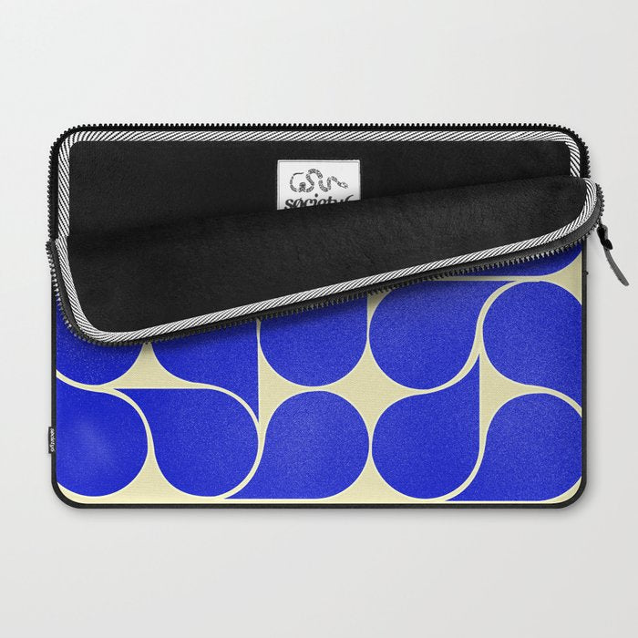 Blue mid-century shapes no8 Laptop Sleeve Gallery Image 2