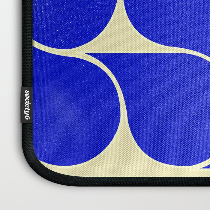 Blue mid-century shapes no8 Laptop Sleeve Gallery Image 3