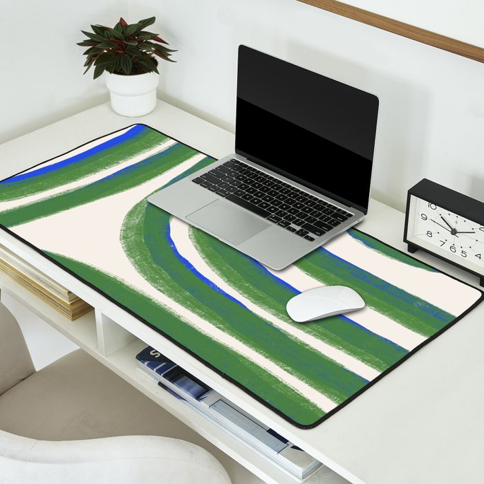 Green Blue Line Composition  Desk Mat Gallery Image 2