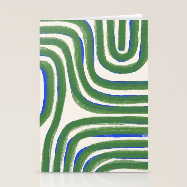 Green Blue Line Composition  Stationery Card Gallery Image 2