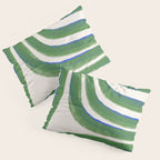 Green Blue Line Composition  Pillow Sham Gallery Image 3