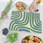 Green Blue Line Composition  Cutting Board Gallery Image 2
