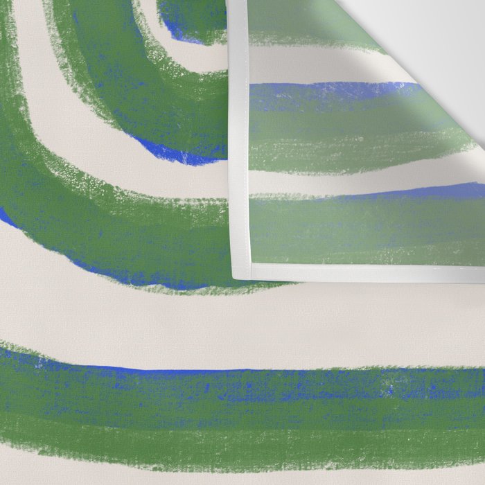 Green Blue Line Composition  Wall Tapestry Gallery Image 3
