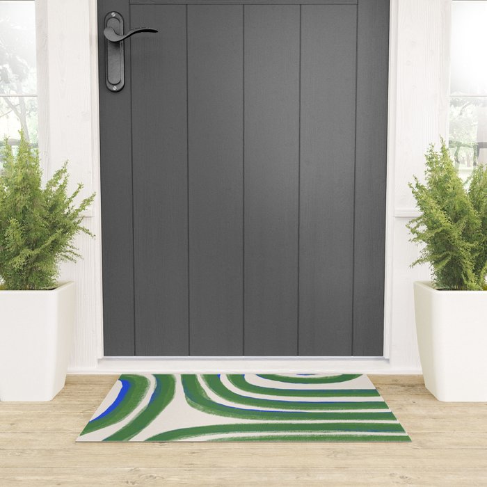 Green Blue Line Composition  Welcome Mat Gallery Image 3