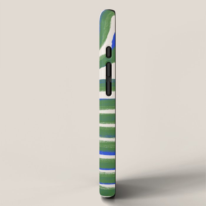 Green Blue Line Composition  iPhone Case Gallery Image 2